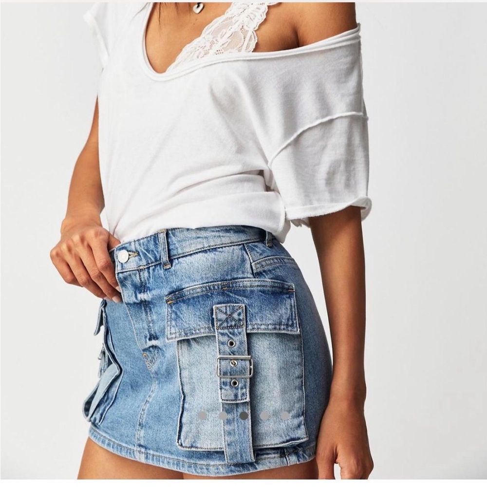 Free People We The Free Cargo Denim Skort